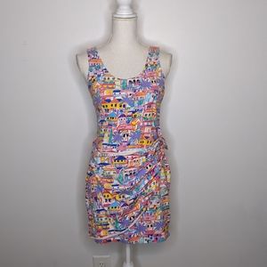 Vintage Ken Done Art and Design Art Deco Dress